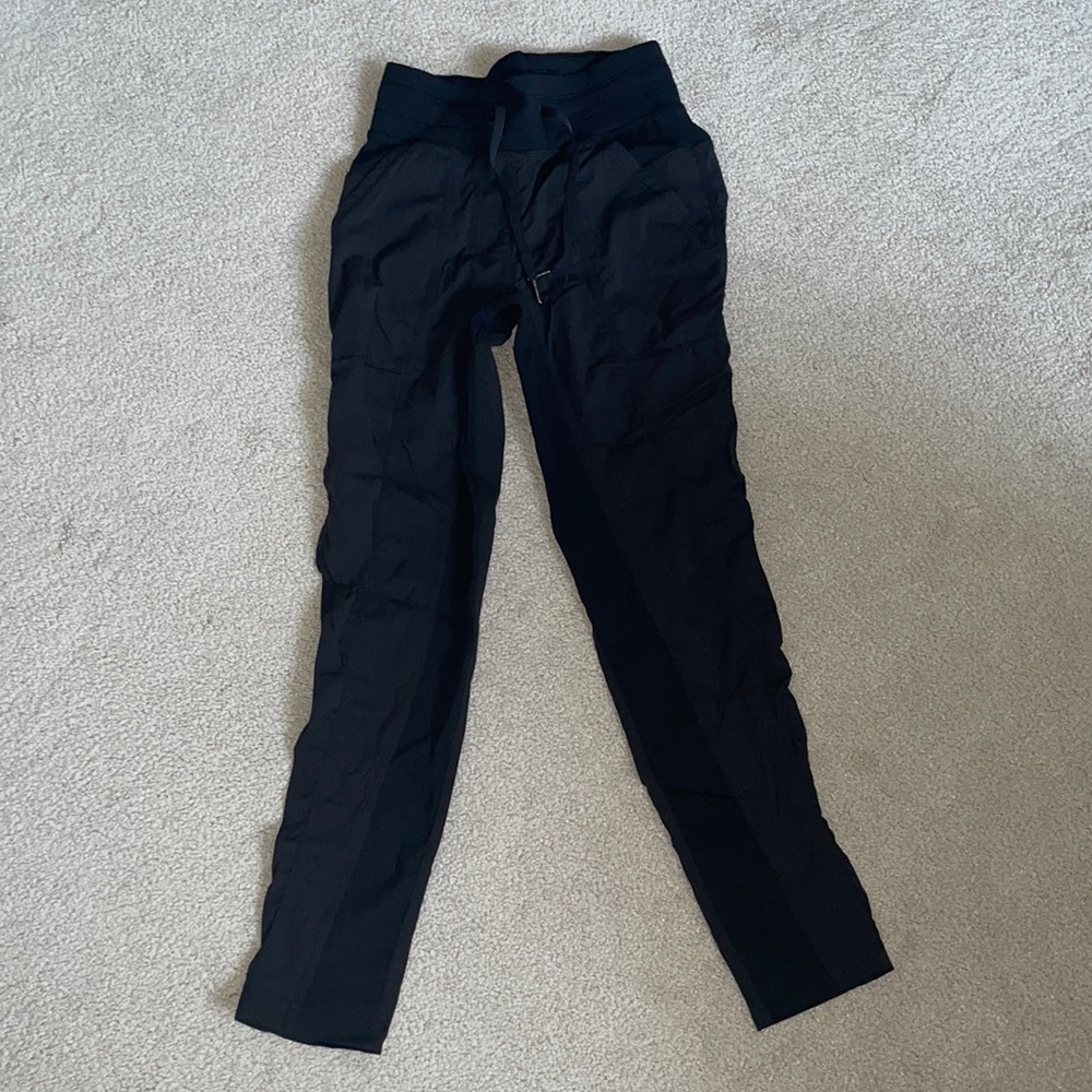 Lululemon black pinstripe joggers